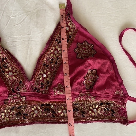 Shakti Top Bralette Saris Boho Gypsy Festival OOAK - Picture 6 of 7